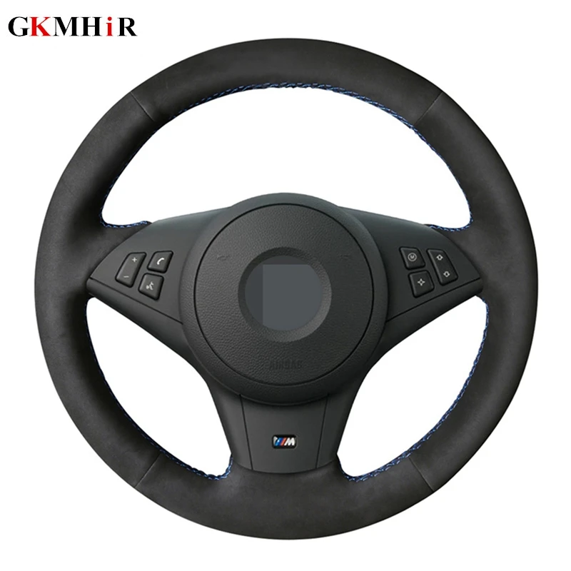 DIY ручной работы черная замша чехол рулевого колеса автомобиля для BMW E63 E64