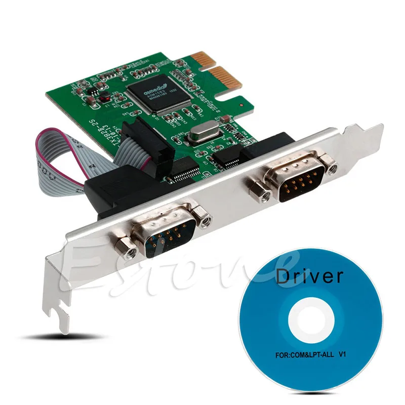 PCI E к двойному последовательному DB9 RS232 последовательный контроллер 2 портовый