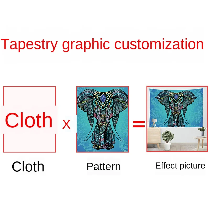 Цветной гобелен с животными домашний принт слон искусство эстетика современный