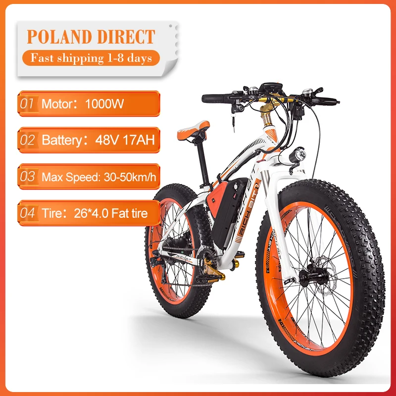 2020 New RICHBIT TOP 022 48В 1000 Вт 17ач 21 скоростная шина для горного снега электрического