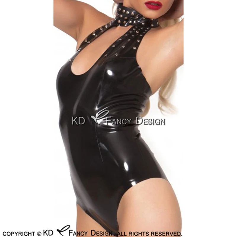 Черное сексуальное латексное облегающий костюм высокие вырезы для ног с