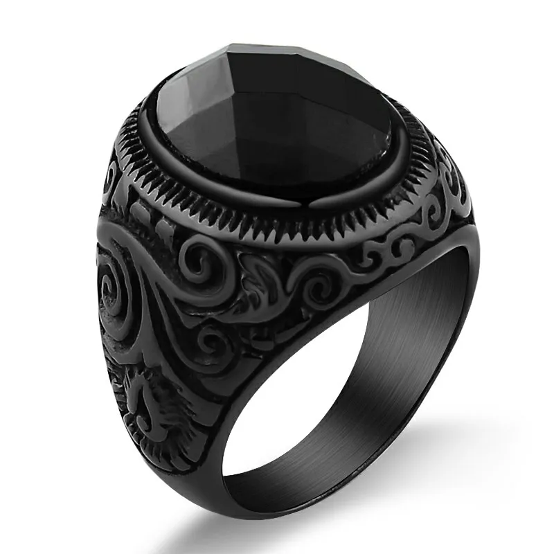 Valily Jewelry женские кольца синего цвета с украшением в виде кристаллов из Властелина Колец Винтаж Nobel дворец кольца для Для мужчин Нержавеющая сталь обручальные кольца золото - Цвет основного камня: as picture