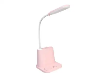 PINK USB Перезаряжаемый Светодиодный настольный светильник с сенсорным затемнением, регулировочный стол для детей, чтения, кабинета, прикроватной тумбочке, спальни WJ10247 - Цвет корпуса: PINK