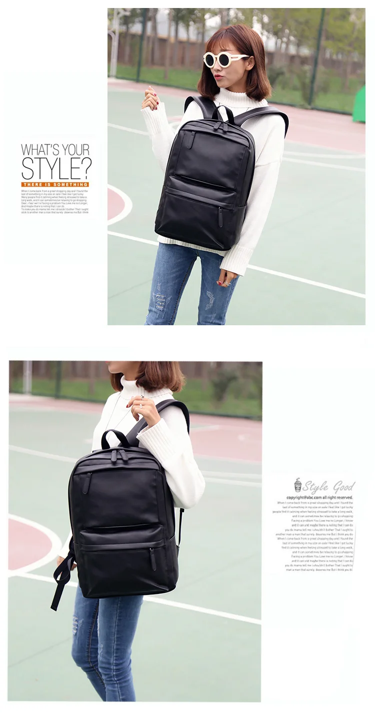 

2020 Couples New Style PU Leather Backpack Double Bib Horizontal Pull Backpack Computer Bag Men's Bag Men's Backpack