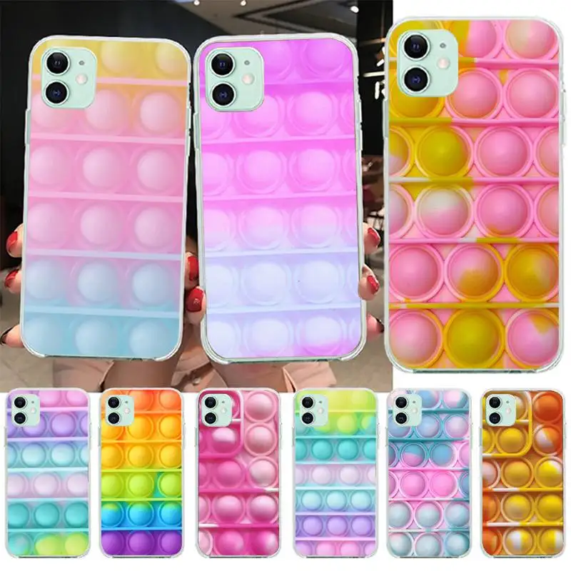 

Bubble Fidget Reliver Stress Phone Case for iphone 12 Mini SE 2020 5 5S 6 6S Plus 7 8 Plus X XR XS 11 Pro Max Fundas Coque cover