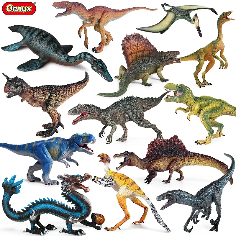 

Oenux Jurassic Dinosaurs Savage T-Rex Pterodactyl Velociraptor Dilophosaurus Figurines Model Action Figures Collection Kids Toy