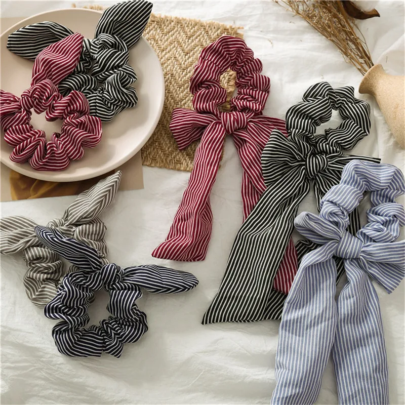 В полоску С заячьими ушками Резинка для волос женские туфли с бабочкой резинки