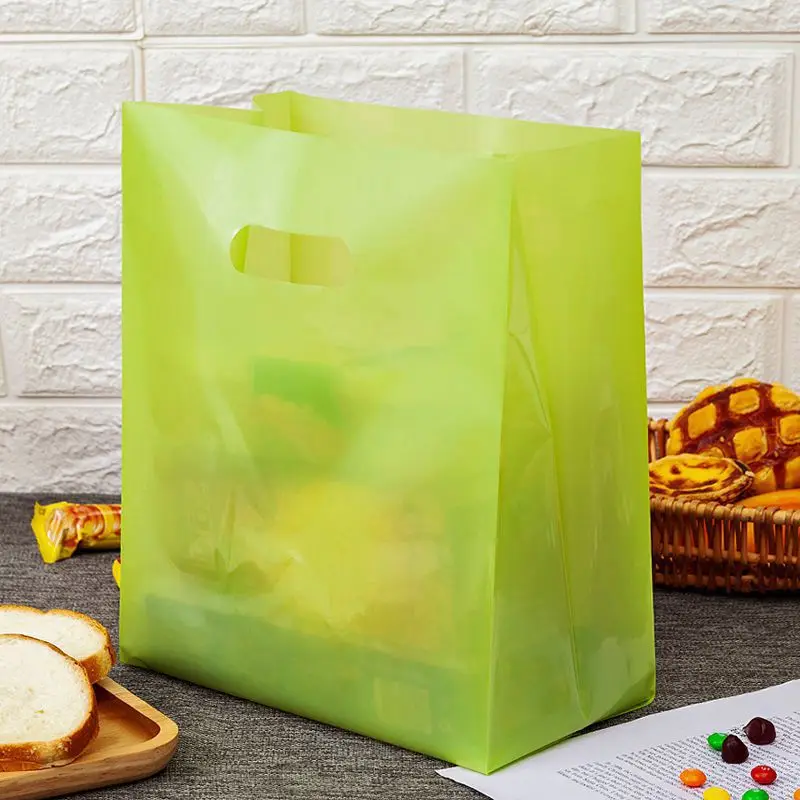 

50 шт. толстые пластиковые пакеты 20x30x10 см, однотонные Упаковочные пакеты для ювелирных изделий, пластиковые подарочные пакеты для покупок с ручками, упаковочные пакеты