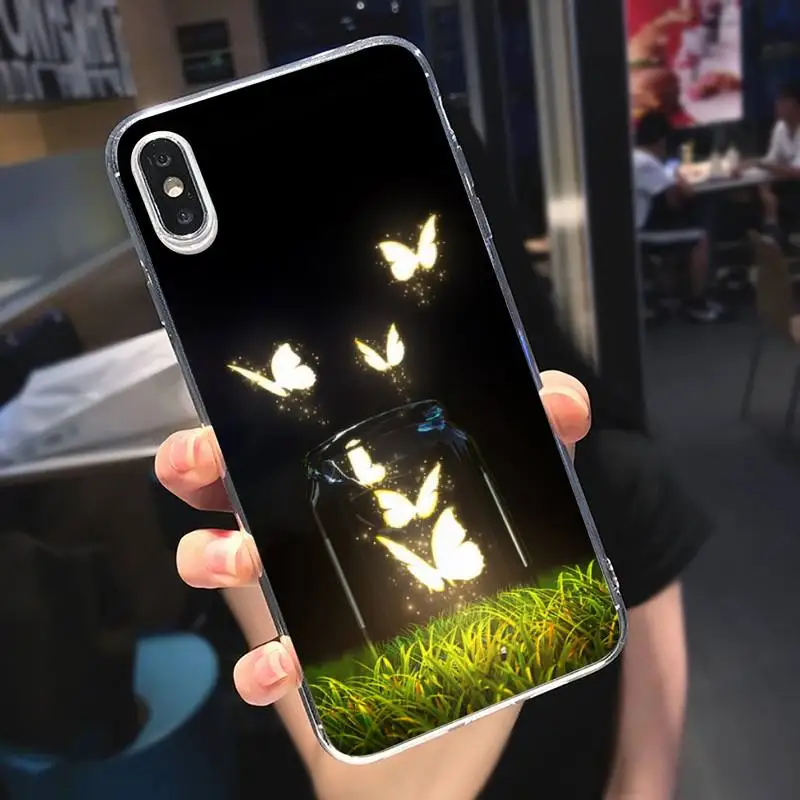 

Simple Cute Butterfly Patterned Phone Case Transparent soft For iphone 5 5s 5c se 6 6s 7 8 11 12 plus mini x xs xr pro max