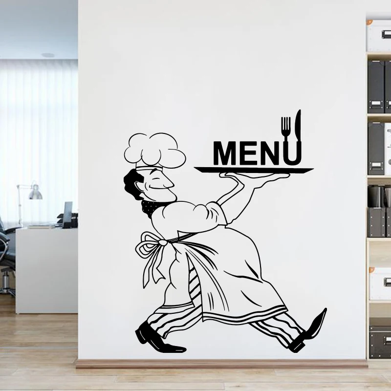 Современная плита меню шеф-повара розетка Настенная Наклейка для бара кухни