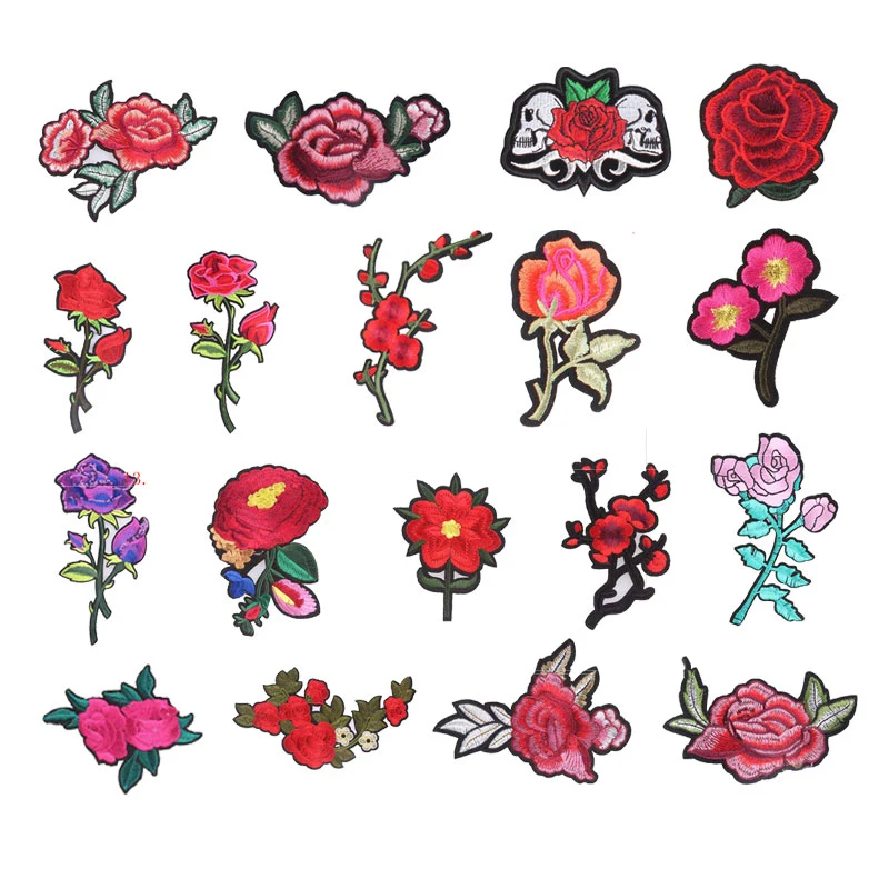 Цветочные Патчи для утюга вышитая нашивка одежды аппликация шитья аксессуары
