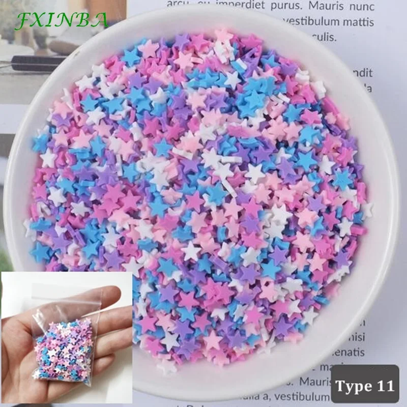 Type 11 FXINBA 10 г Fimo амулеты дополнение разбрызгивает слизь наполнитель пушистая клейкая масса Игрушки слизь Поставки аксессуары глина DIY ломтики торта десерт - Цвет: Type 11
