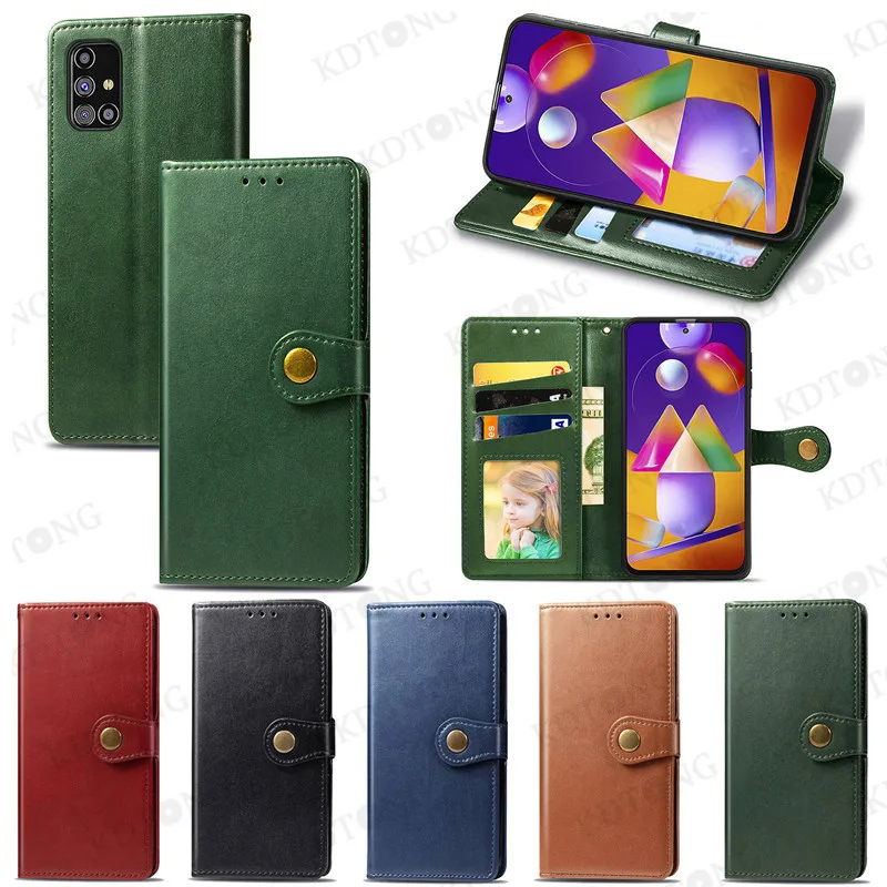 

Solid Color Round Buckle Case For Samsung Galaxy M80 M60 M40 M31 M30 M21 S M11 M10 M02 M01 Simple Fashion Phone Cases Cover