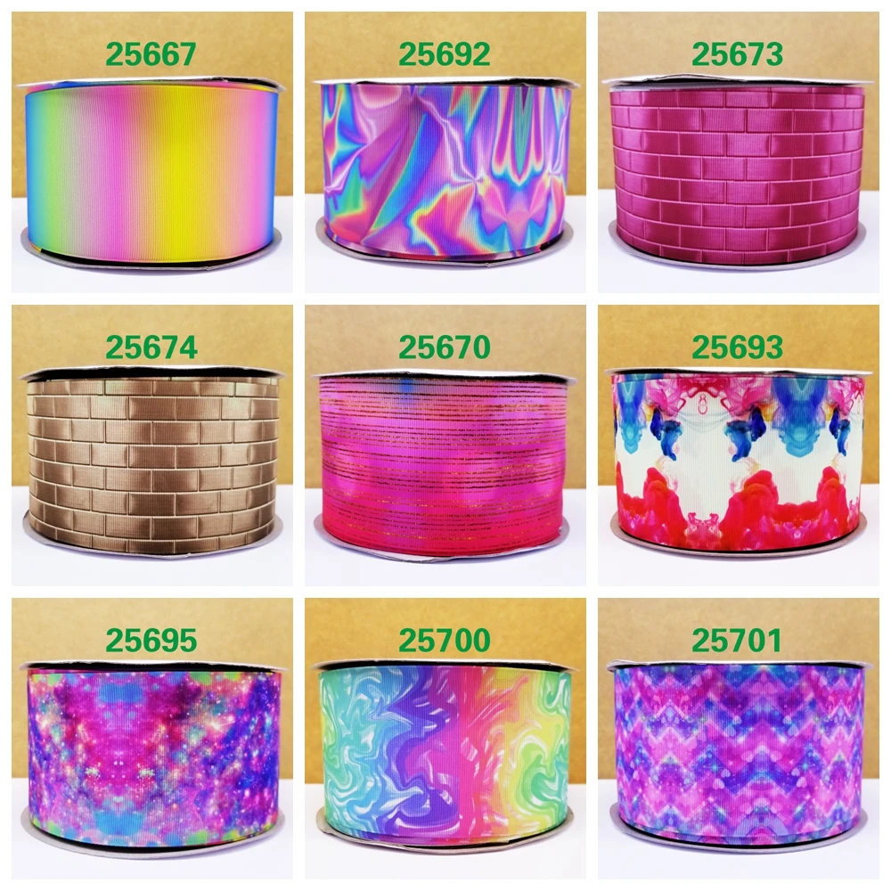 Бесплатная доставка 10 ярдов атласная полиэфирная лента с мультяшным принтом 50 мм