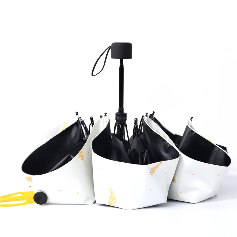 Маленький зонт от солнца складной зонтик с черным клеем карманный мини-зонтик