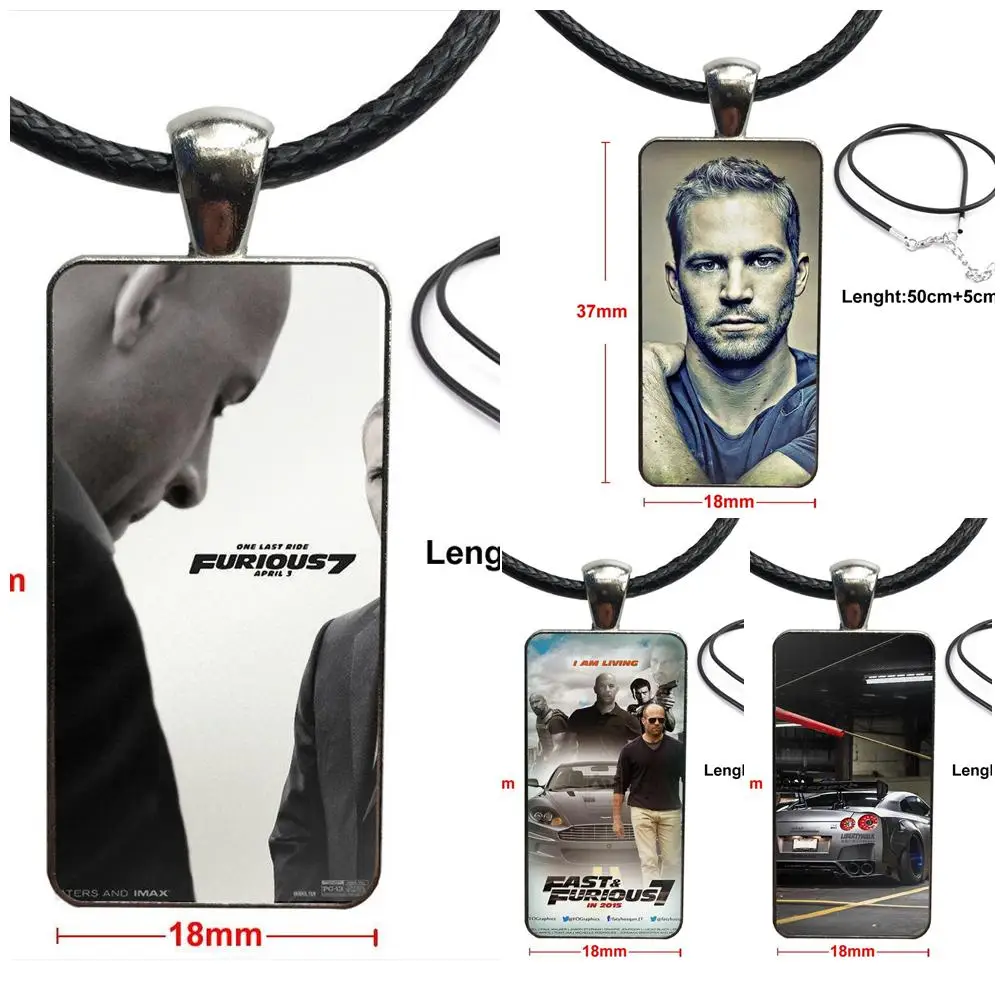 Форсаж 7 кулон из стекла Павла Уокера ручная работа полукулон прямоугольное