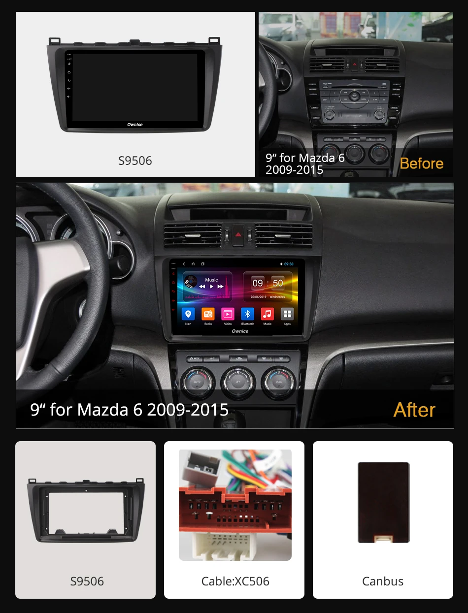 Ownice K1 K2 K3 K5 K6 Восьмиядерный Android 8 1 автомобильный dvd GPS навигация Аудио плеер для Mazda