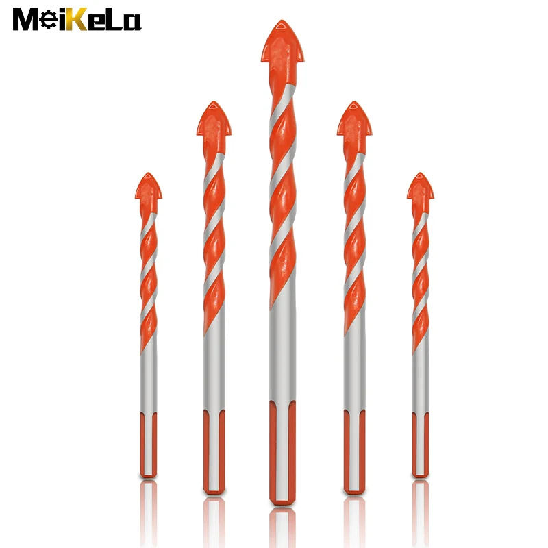 

MeiKeLa Orange 3mm-14mm multi-functional glass drill bit, twist and shovel, triangle bit, ceramic tile, concrete glass marble