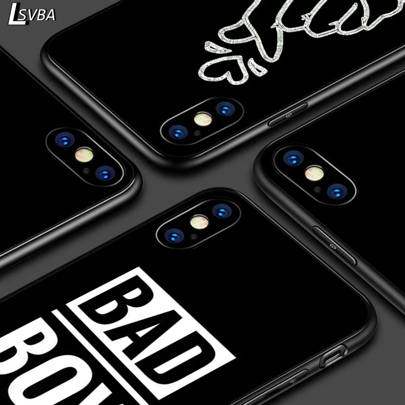 

For iPhone 12 11 Pro Max mini Bright Black Case Bad Boy Why Not for iPhone Max XR X 8 7 6 Plus 5S SE Phone Case