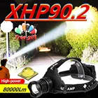Новый светодиодный налобный фонарь XHP90.2, мощный налобный фонарь 32 Вт, внешний аккумулятор с зумом, аккумулятор 7800 мАч, 18650
