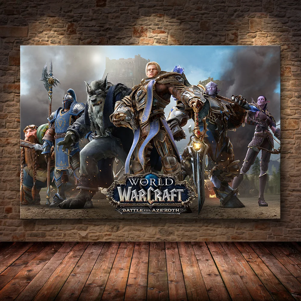 Карта мира Warcraft плакат Холст Картина настенное искусство наклейки отличная игра плакат мир обои с картой декор гостиной - Цвет: 17