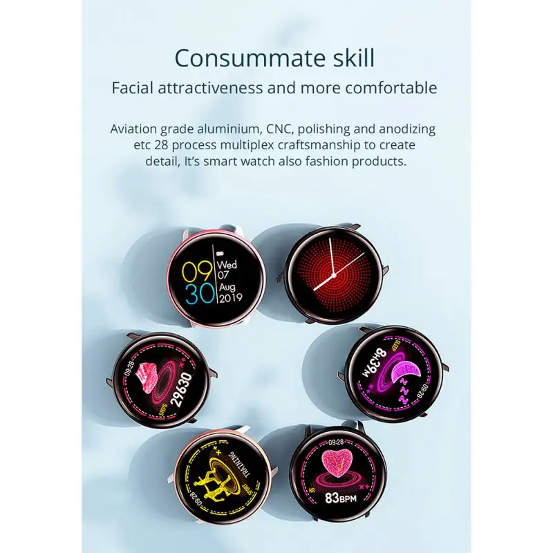 Водонепроницаемые IP68 фитнес-треки кровяное давление умные часы с монитором