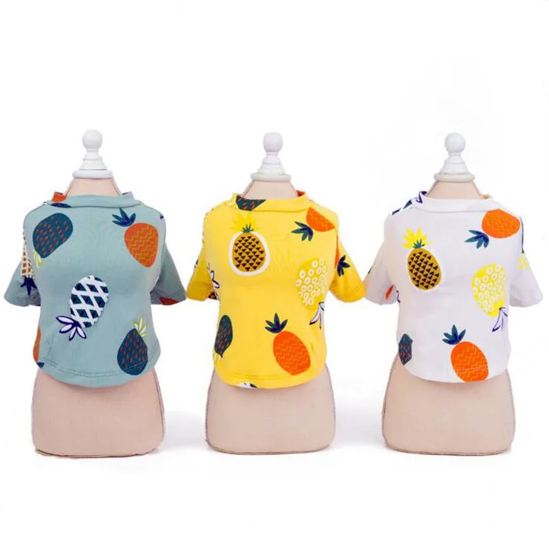 Жилет для домашних животных рубашка с принтом рисунком ананаса маленьких и