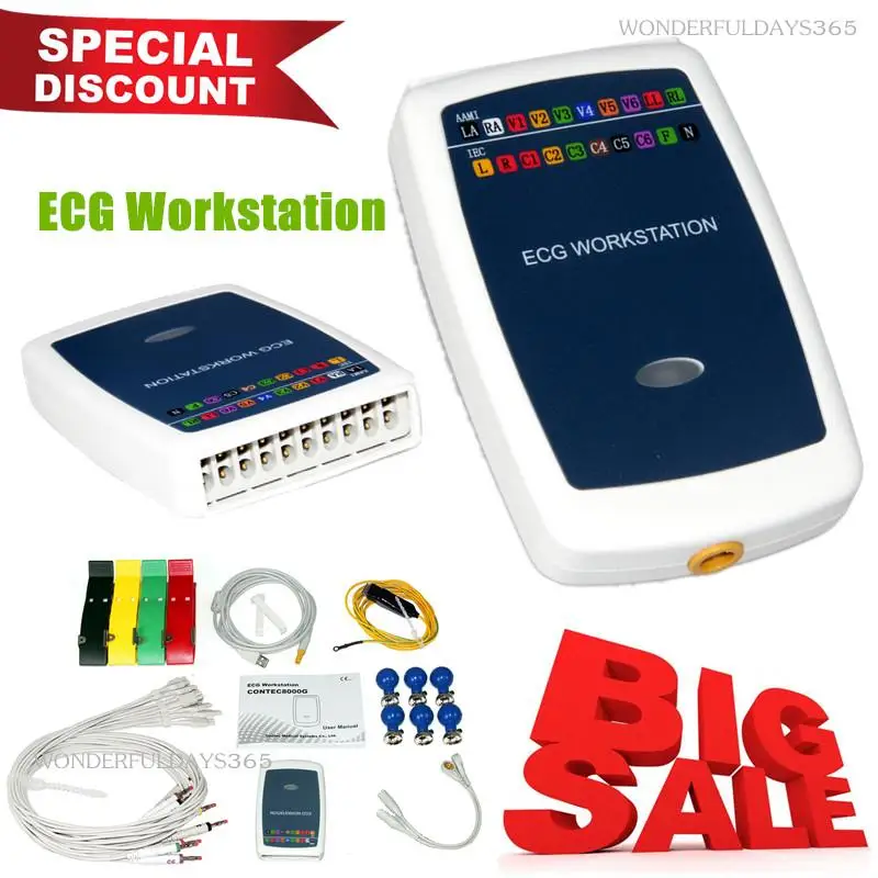 CONTEC8000G многофункциональная ПК ECG/EKG рабочая станция 12 свинцовых подставок ECG