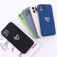 punqzy simple love phone case for iphone 13 12 11 pro max xr xs 8 7plus lambskin 4 corner shatter resistant matte soft tpu cover