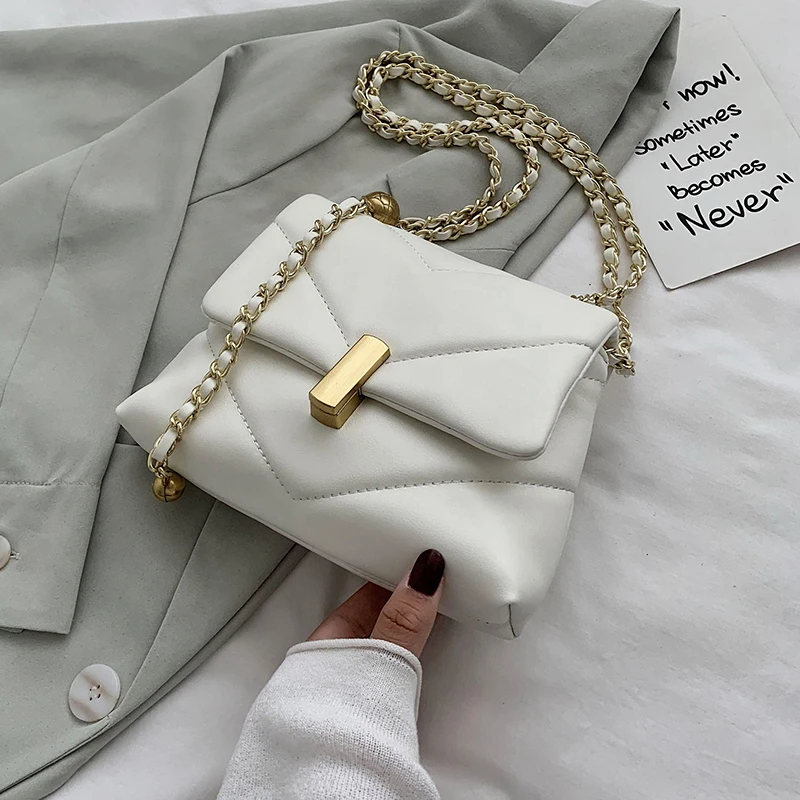 

Cute Chain Small PU Leather Crossbody Bags For Women 2022 New Trending Shoulder Handbags Women's Branded Fashion New Trend Hand