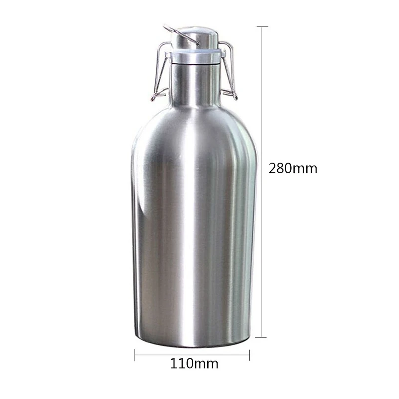 2Л нержавеющая сталь Homebrew пивной Growler безопасный качели верхней крышкой большой