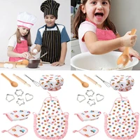 11 pcs chef role play set with dress up costume and kitchen accessories kids pretend play toy set cookies toys
