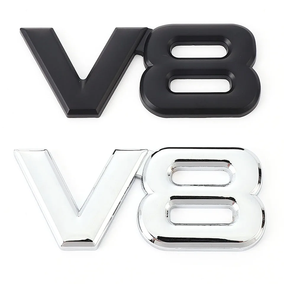 Металлическая Автомобильная наклейка V6 V8 Задняя эмблема значок на багажник для