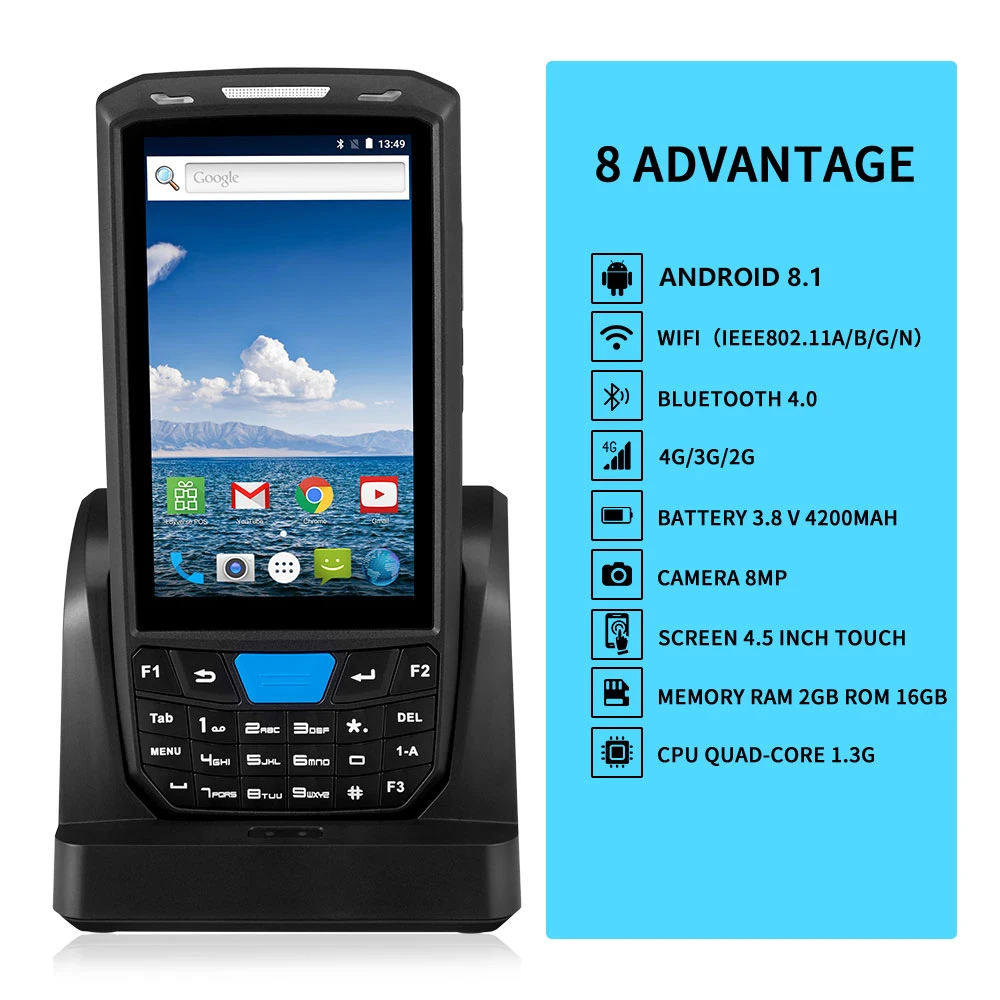 ISSYZONEPOS Прочный Android 8,1 PDA 1D 2D сканер штрих-кода обрабатывается POS терминал сбора данных для склада 2 Гб ram 16 Гб rom PDA