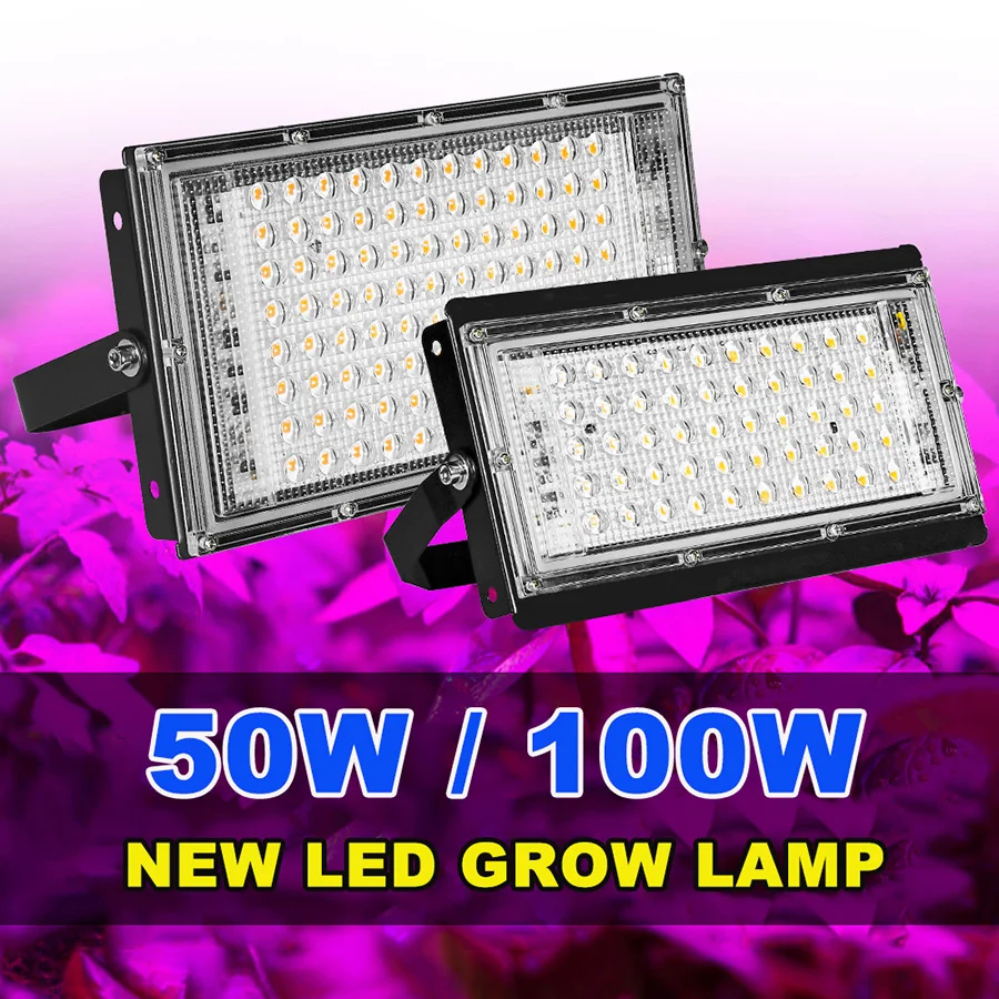 

100W LED Grow Lamp AC 220V Outdoor Waterproof Phyto Lamp Full Spectrum LED Plants Growth Light for Indoor Hydroponic Greenhouse