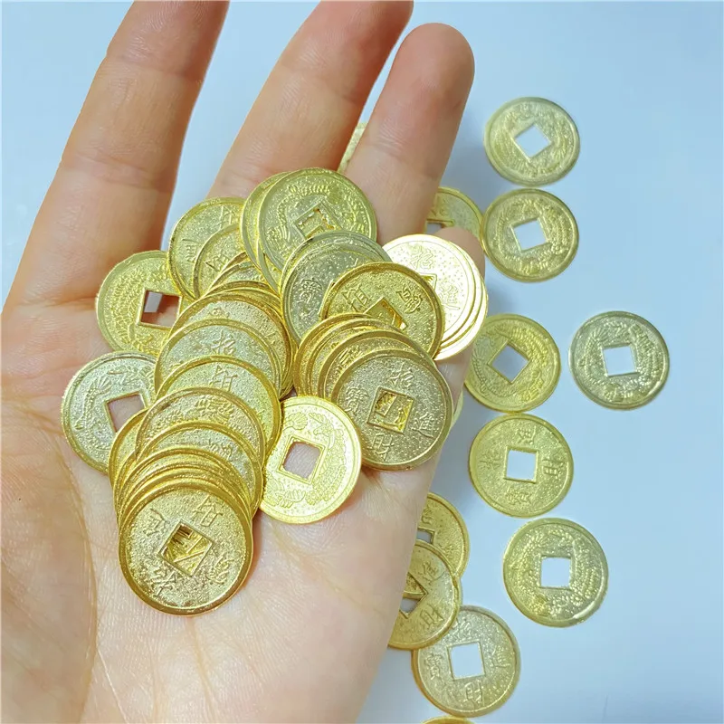 50Pcs/set Diameter 19mm Fortune and Treasure Coin Square Hole Chips Alloy Plating Disk For Board Game accessories | Спорт и