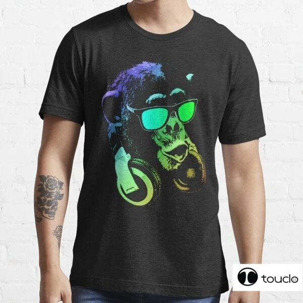

Monkey Dj 100% Cotton Top Quality Casual Short Sleeve Men Tshirt O-Neck Knitted Comfortable Fabric Unisex