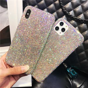 full bling crystal diamond case cover for iphone 12 mini 11 pro xs max xr x 8 7 6 6s plus se 2020 luxury shiny diy handmade case free global shipping