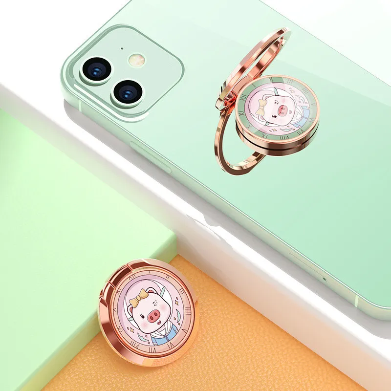 

Universal 360 Degree Finger Pig Ring Holder Mobile Phone Smartphone Finger Stand Holder for Phone for iPhone 12 Pro Max Samsung