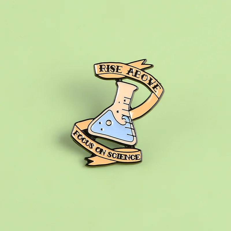 Science Experiment Beaker Metal Enamel Brooch Blue Reagent Bottle Badge Pin Trendy Scientist Student Costume Backpack Jewelry | Украшения и