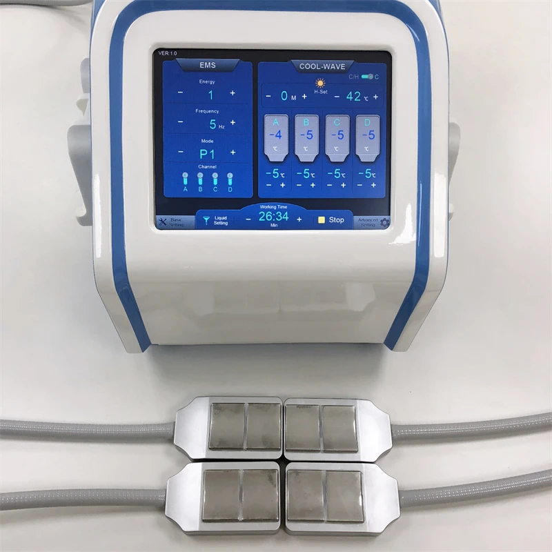 Устройство для замораживания и уменьшения целлюлита E-Cool Pad с 4 ручками может