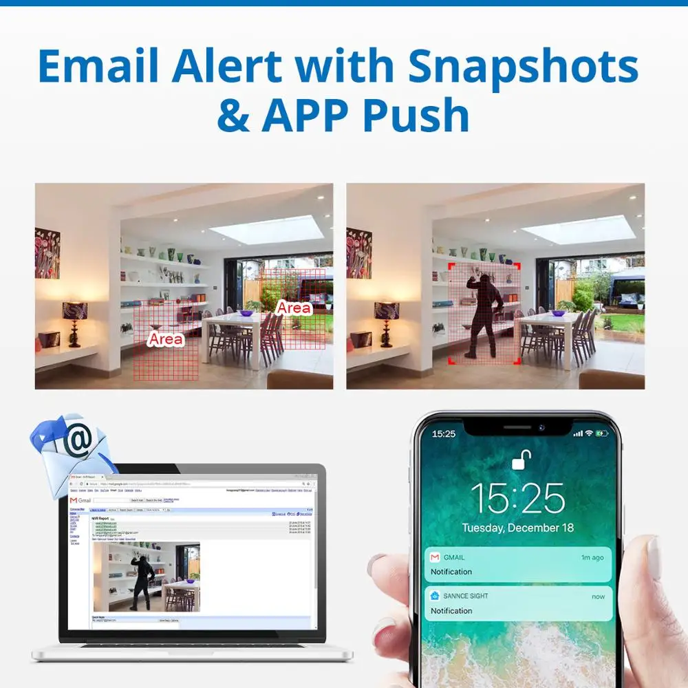 Камера видеонаблюдения SANNCE инфракрасная камера безопасности с функцией ночного