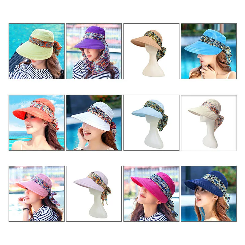 Модная Складная Солнцезащитная шляпа с пустой головкой женские летние козырьки