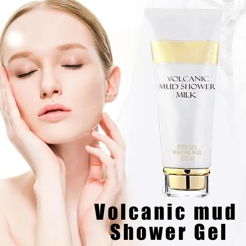 

150ml Whitening Volcanic Mud Bath Milk Cream Exfoliating Body Lotion Body Wash Gently Clean Skin Clear Cream