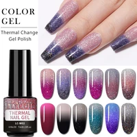 lilycute 7ml thermal nail polish shiny sequins effect color change gel varnish all for manicure nail art semi permanent esmalte