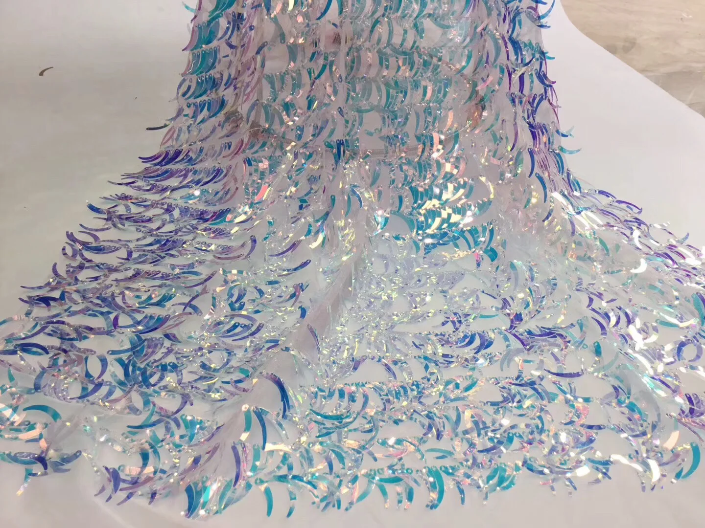 Multi Color Sequin Lace Fabric 2021 African Tulle With Sequins High Quality 3D For Dresses T30961 | Дом и сад