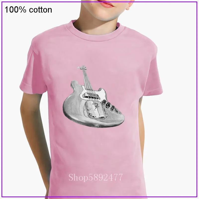 Новая летняя брендовая футболка для девочек с принтом бас-гитара модель 2020 года