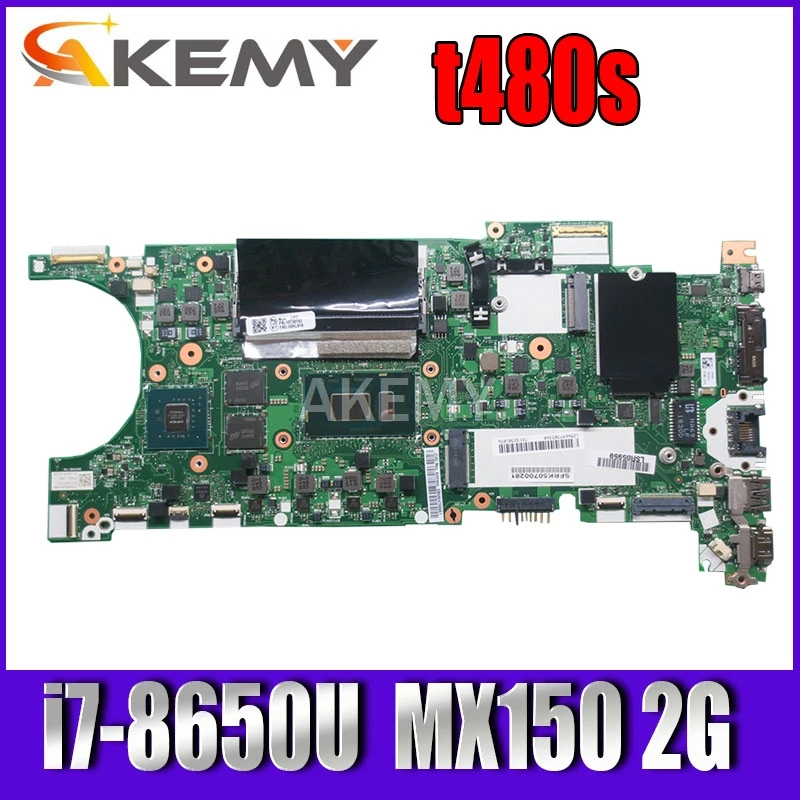 

ET481 NM-B471 MAIN BOARD For Lenovo Thinkpad T480S Laptop motherboard SR3L8 i7-8650U CPU Geforce MX150 2G GDDR5