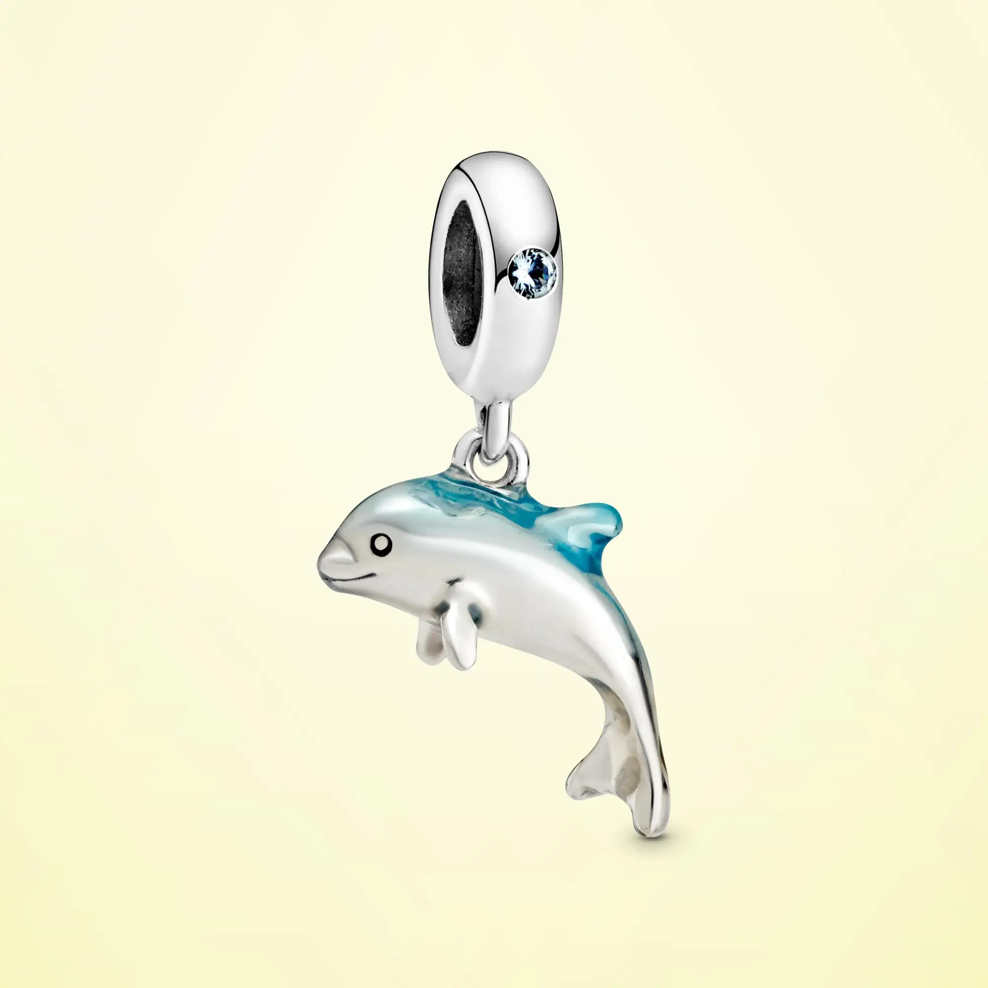 

New HOT 925 Sterling Silver Shimmering Dolphin Dangle Charm Bead Fit Original Pandora Bracelet Necklace 2020 New Arrival Jewelry