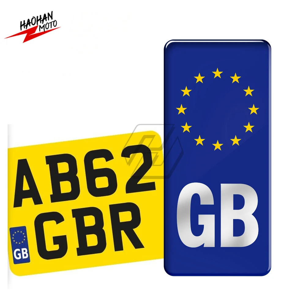 3D мотоцикл флаг GB знак виниловая Стикеры Европа номерной наклейки ЕС s|Наклейки и
